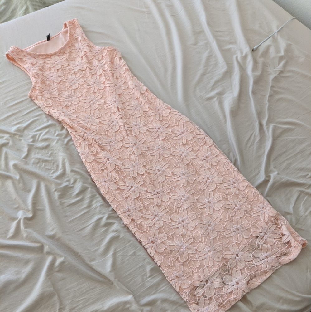 Cherry Mellow Pink Flower pattern dress